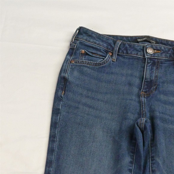 Simply Vera by Vera Wang 4 Straight Raw Hem‎ Dark Wash Flex Denim Jeans - Picture 2 of 7